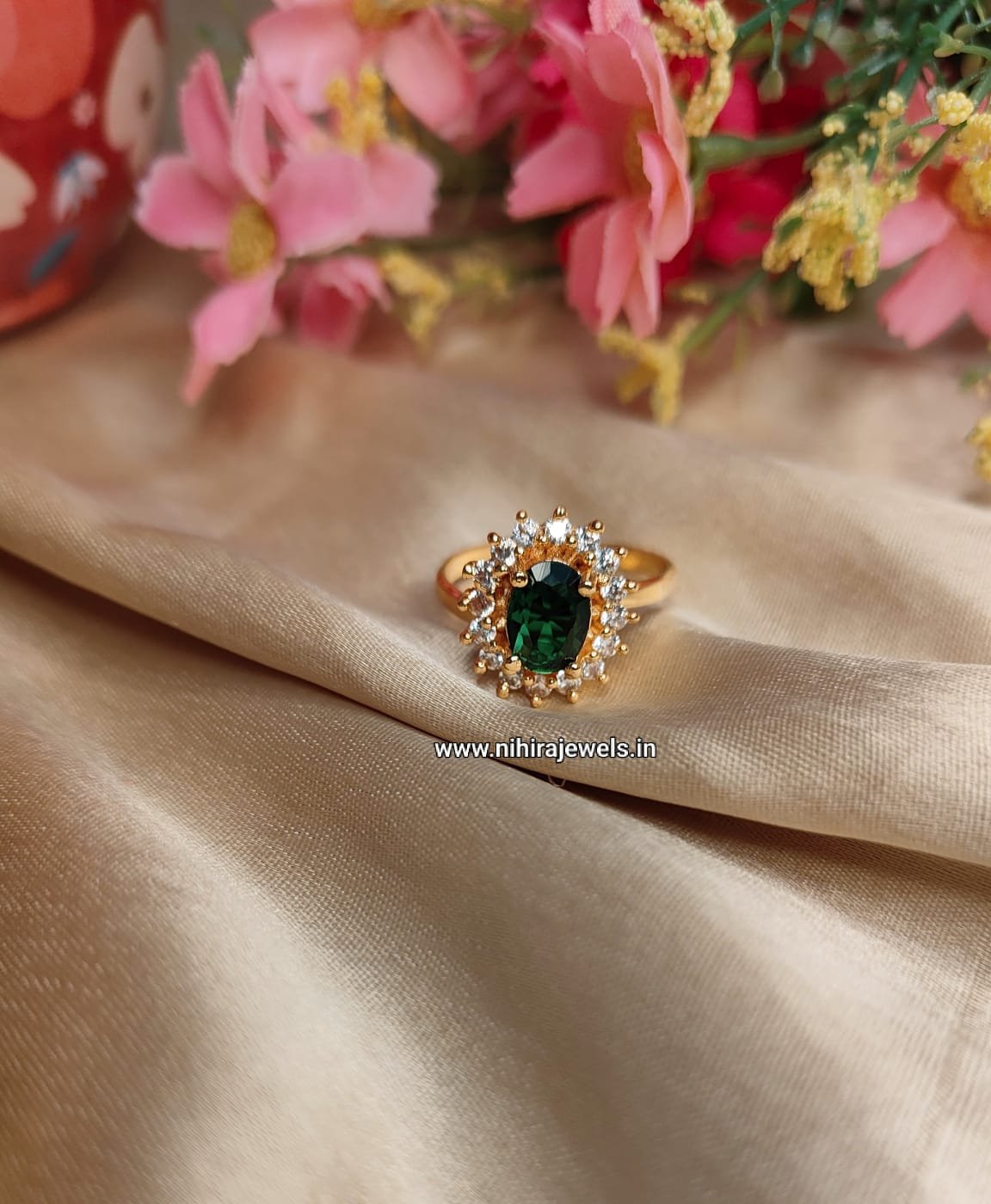 Sanvi Stone Ring - Green_New