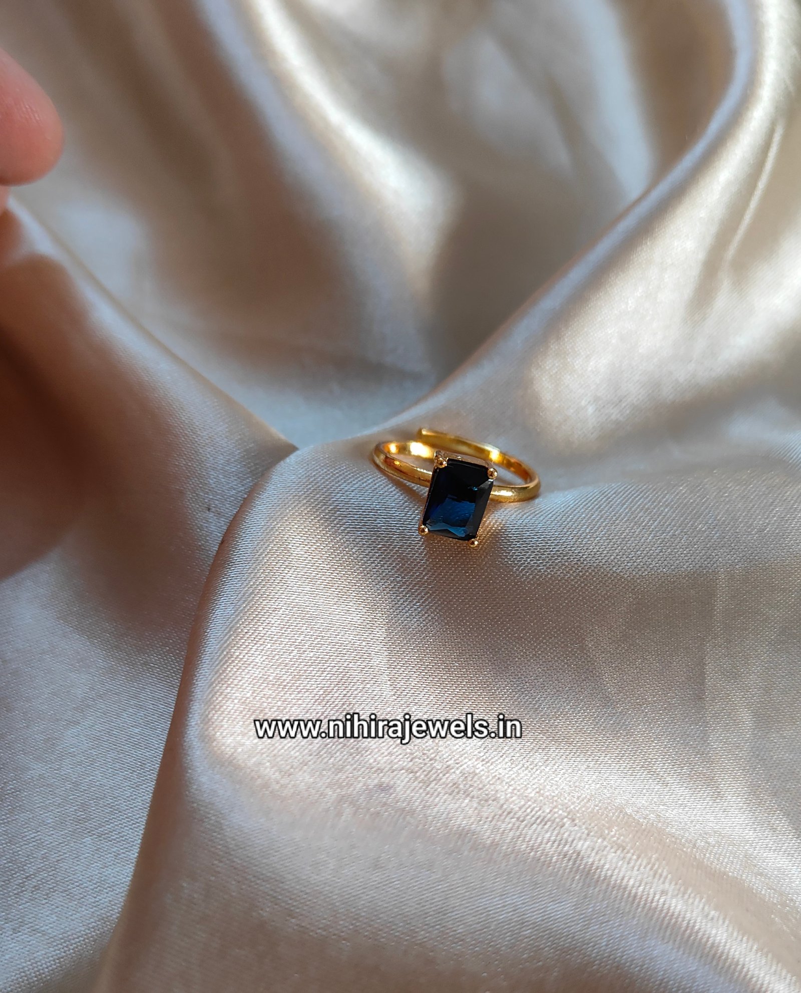 Blue Ring gold plated