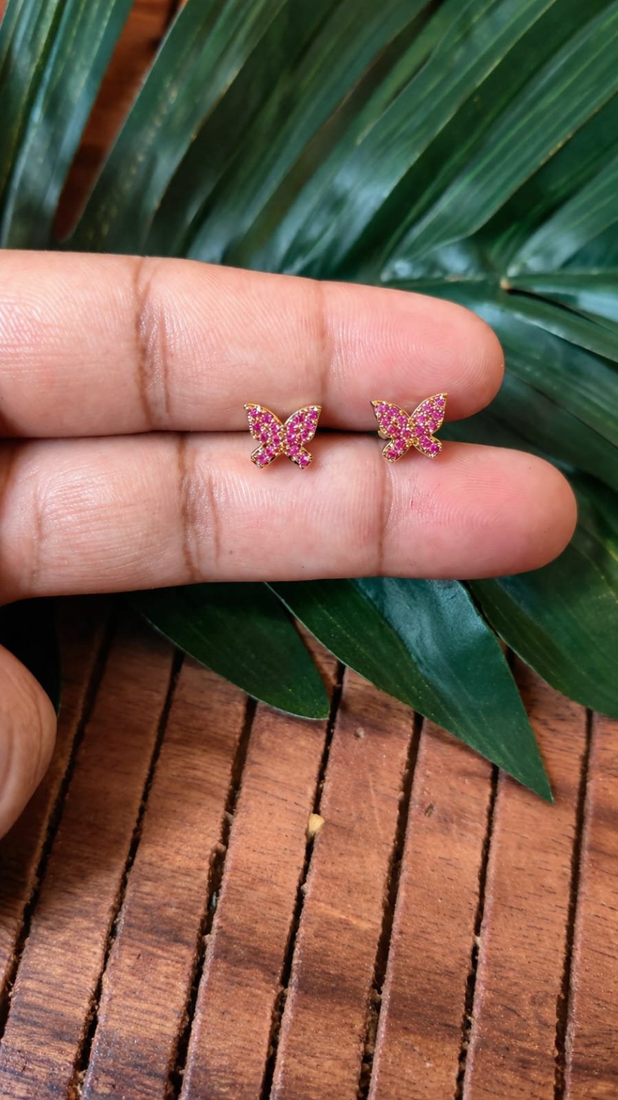 Pink Butterfly Earstud