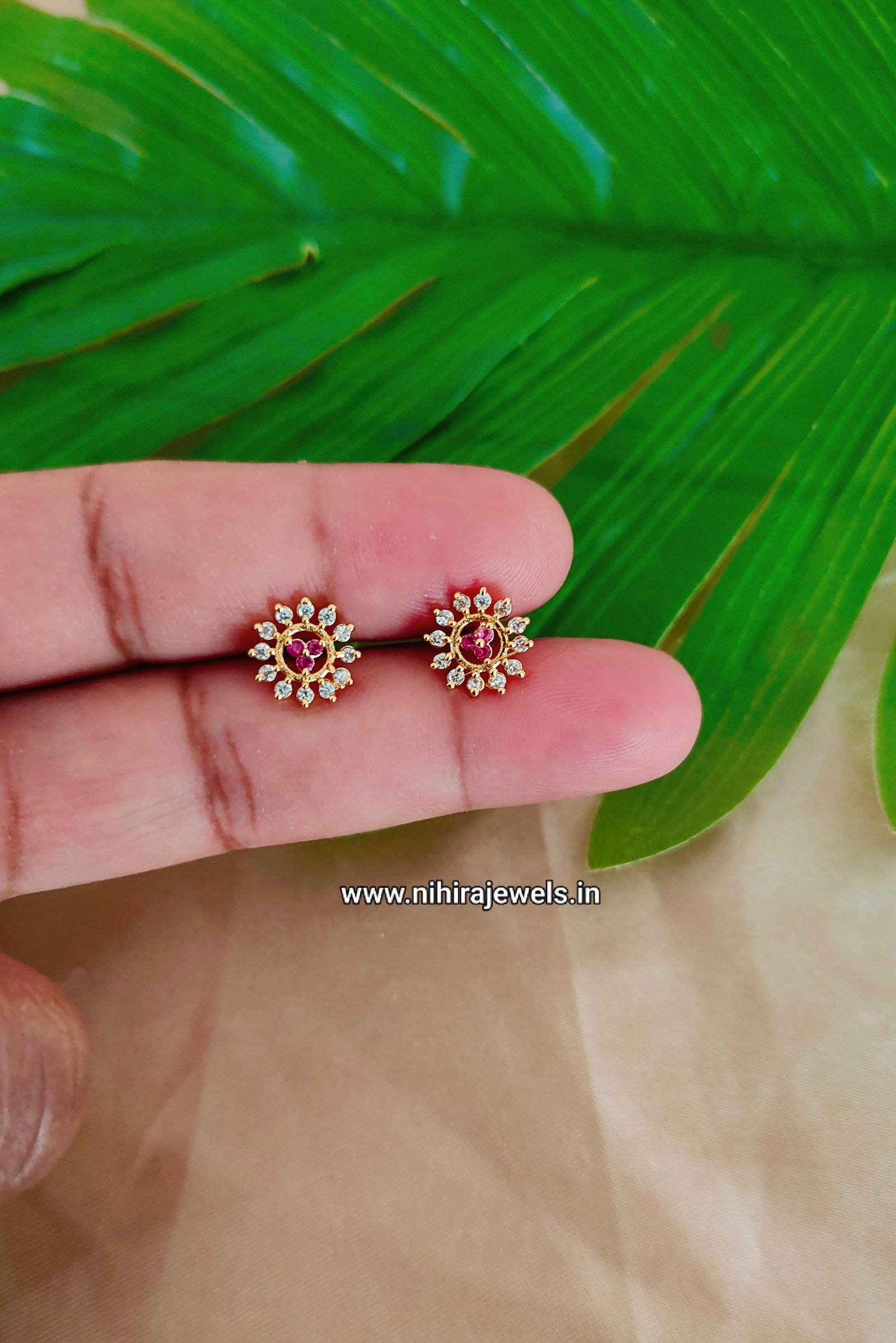 Manju Earstud Design 5 Ruby