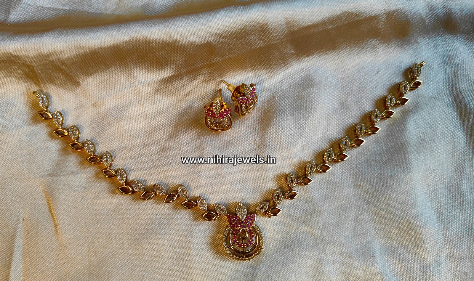 Royal Ruby Leaf Necklace