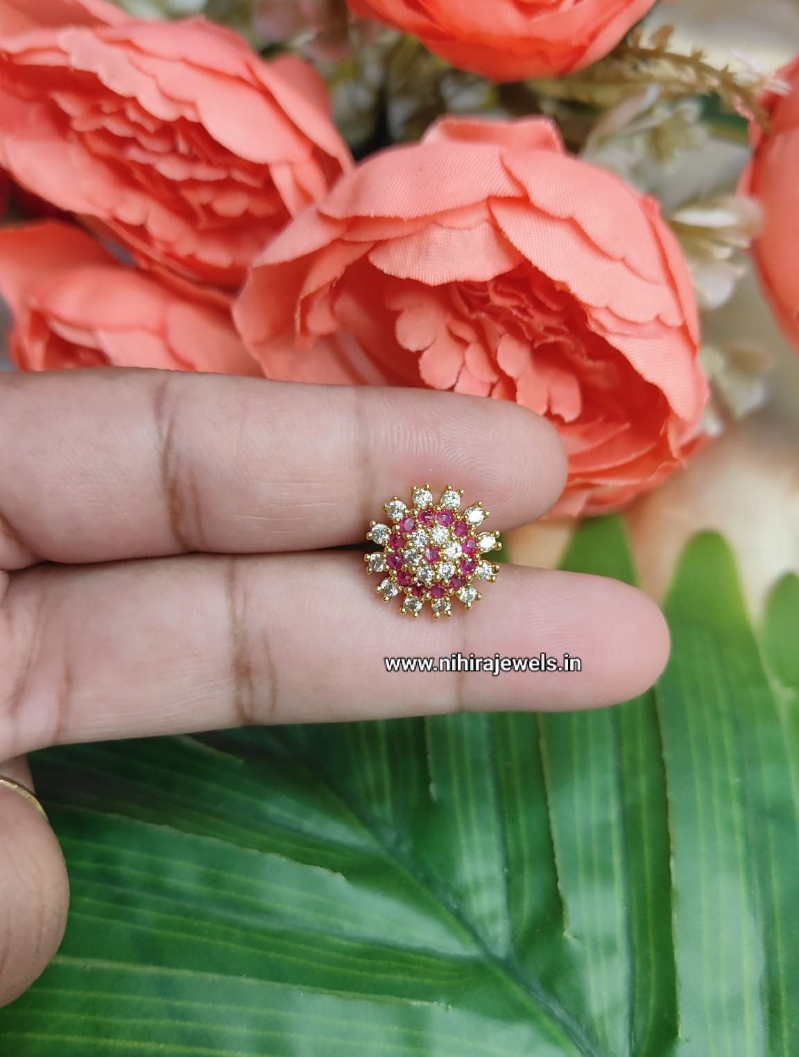 Manju Nosepin Design 7 - Pink & White
