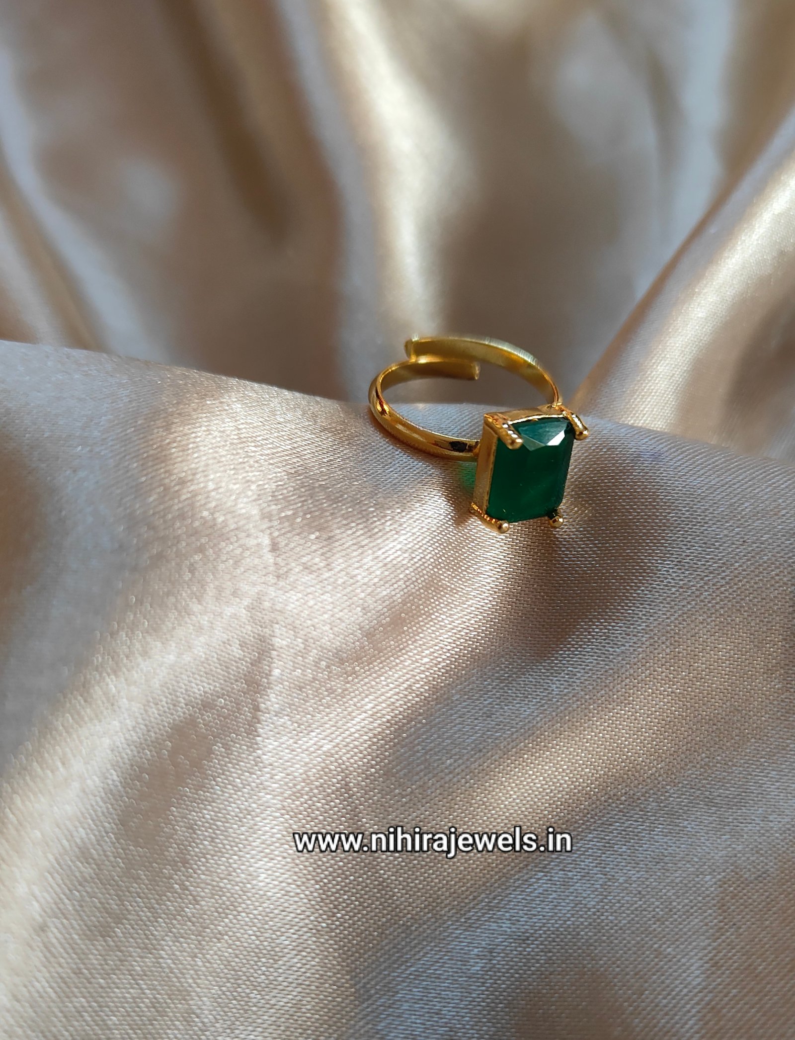 Green Ring gold plated