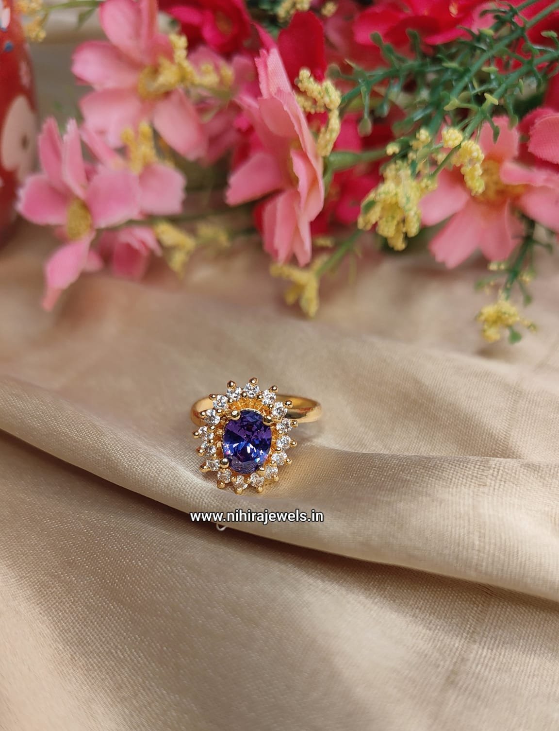 Sanvi Stone Ring - Blue