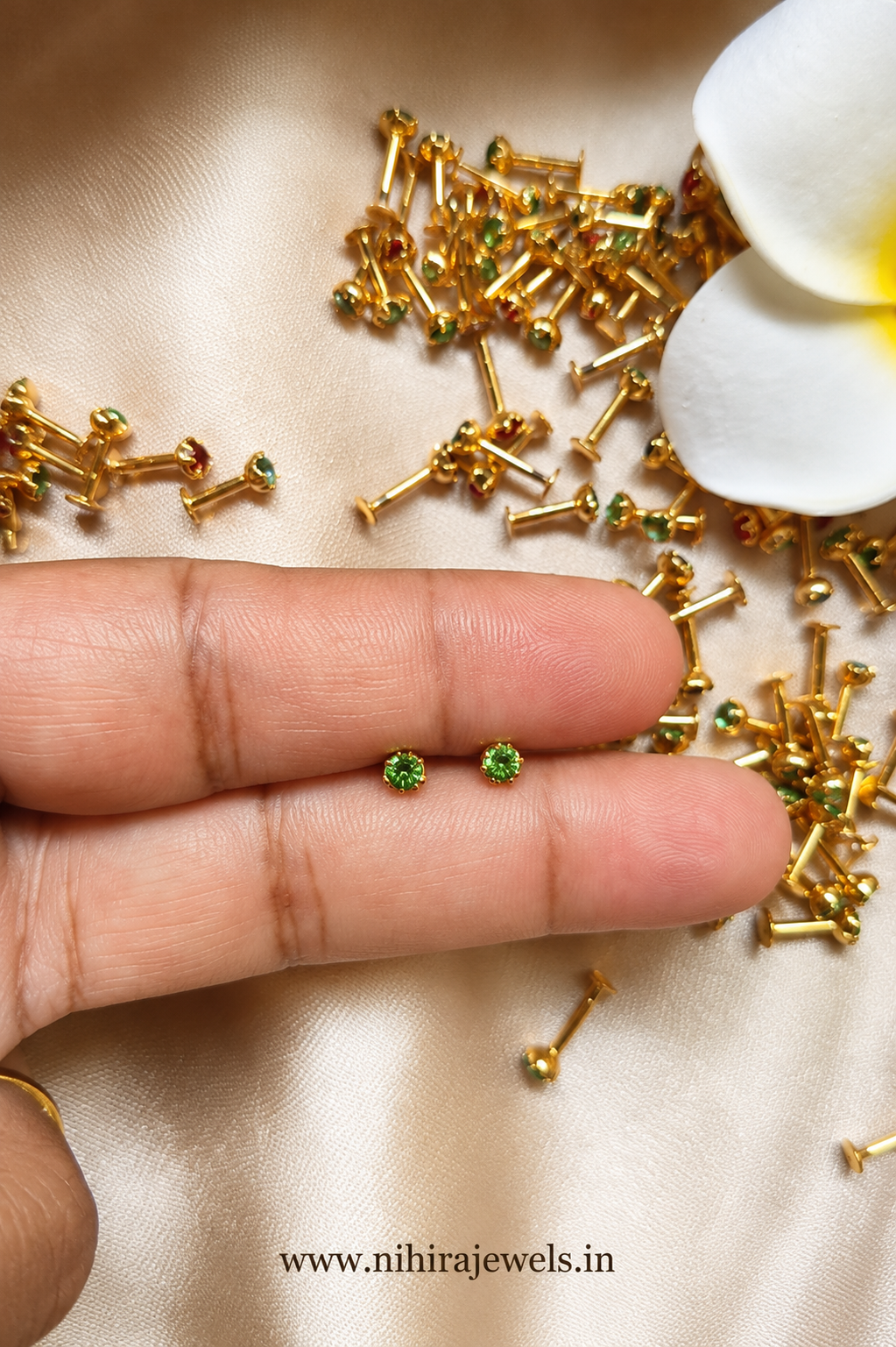 Green Stone Earstud