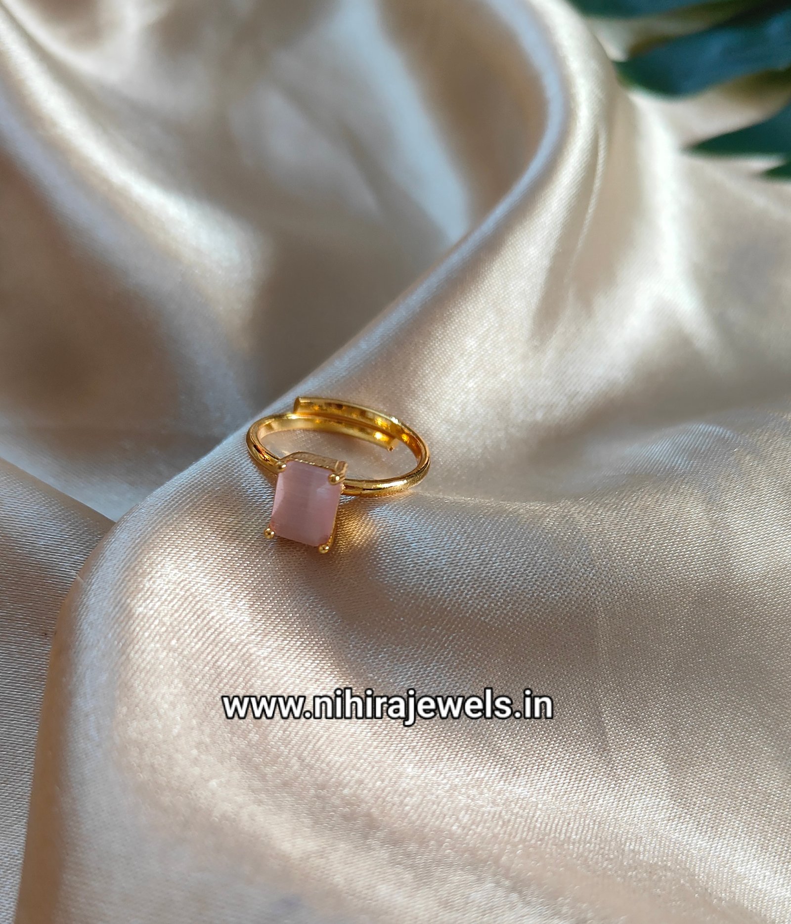 Pastel Pink Ring gold plated small
