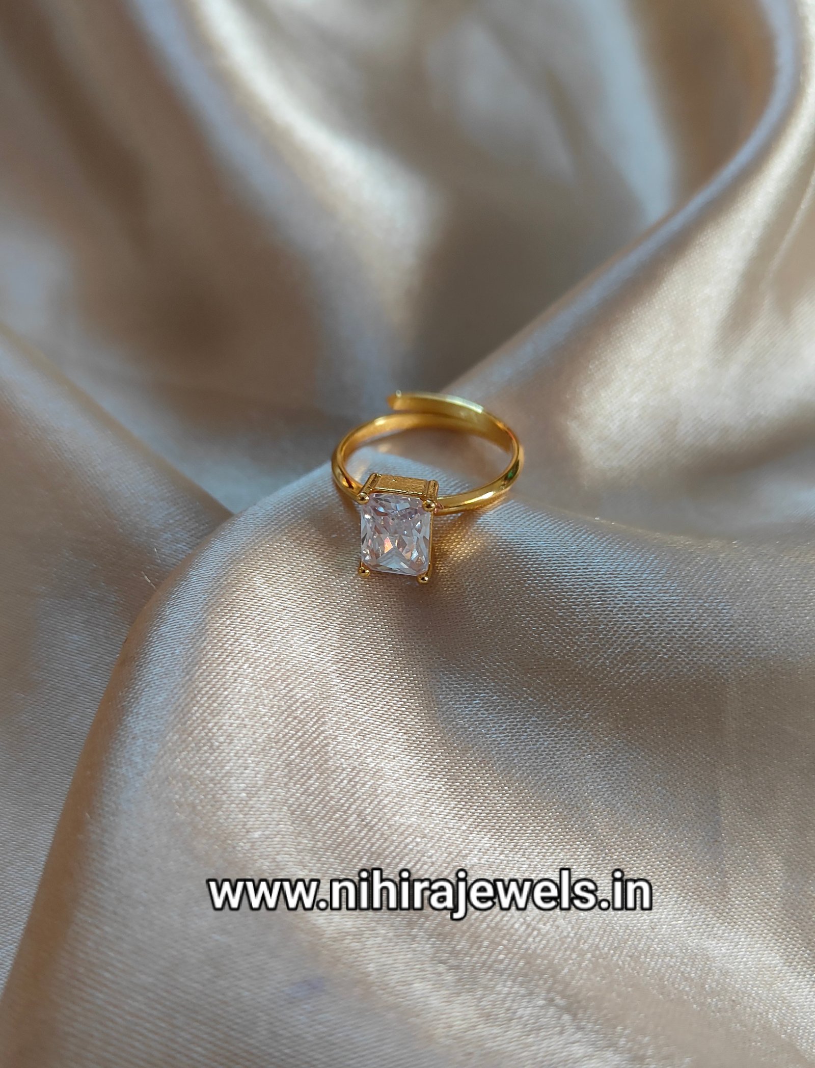 White Ring gold plated