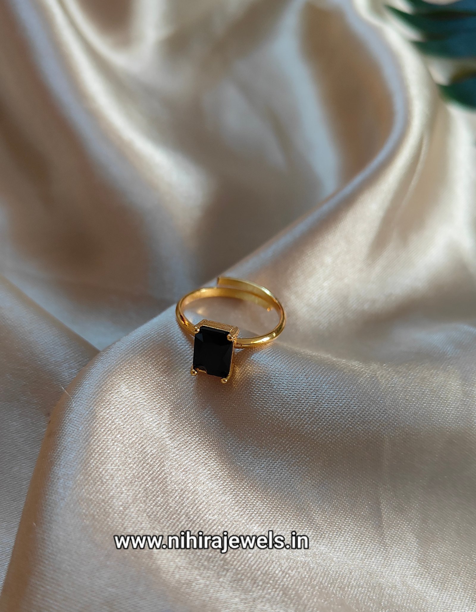 Black Ring gold plated