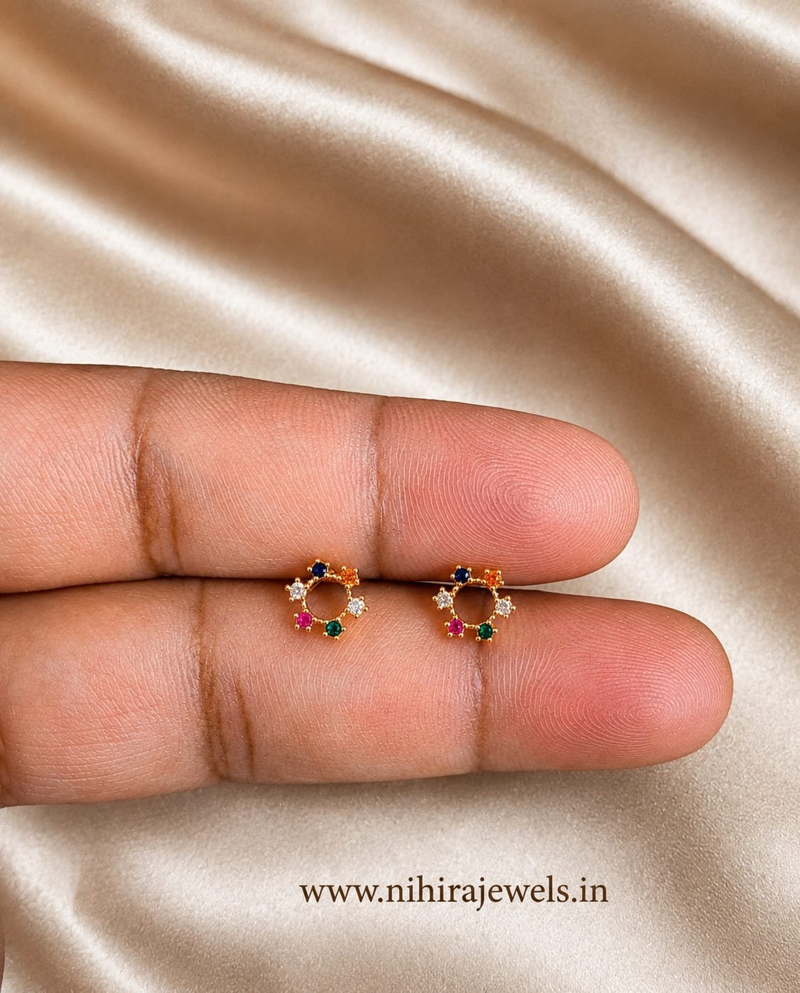 Multi Stone Circle Earstud