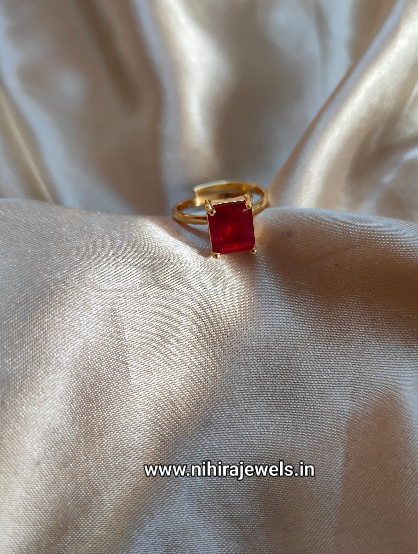 Ruby Ring gold plated